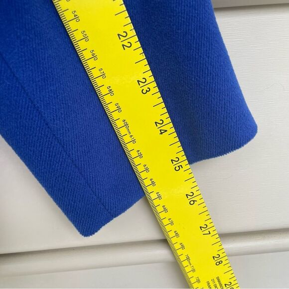 Land's End Cobalt Blue Hidden Button Peacoat Classic Size 14 - Picture 9 of 10